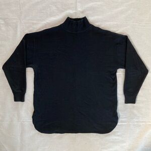 Vintage 90s CALVIN KLEIN Black Minimalist Oversized Mock Neck Shirt | S